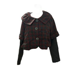 Vintage Paparazzi by Biz Blazer Plaid Womens Art To Wear Wool Blend 90s Y2K Sz L